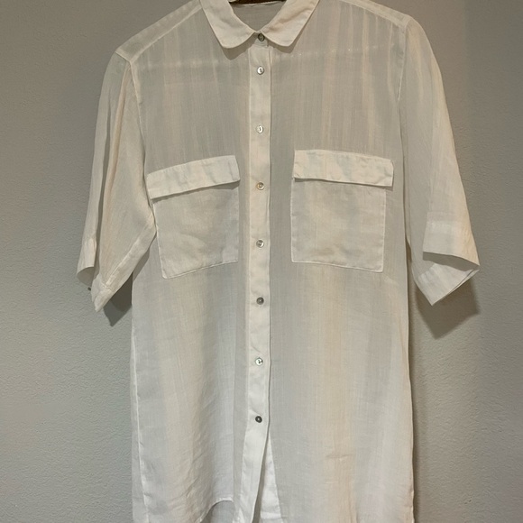 Zara Tops - Zara White Button Down Shirt Short Sleeve Small